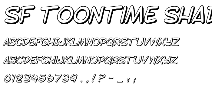SF Toontime Shaded Italic font